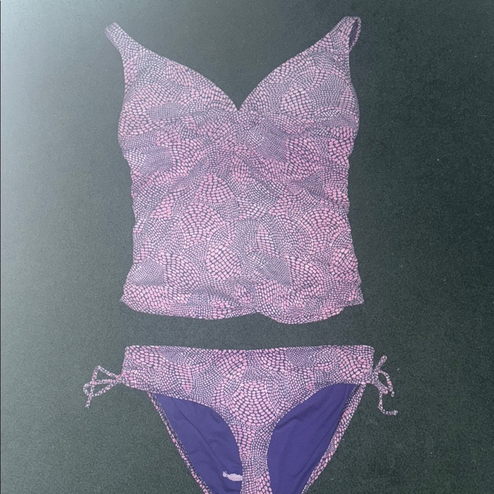 Title Nine Purple Bikini with V-Neck and Side Ties
